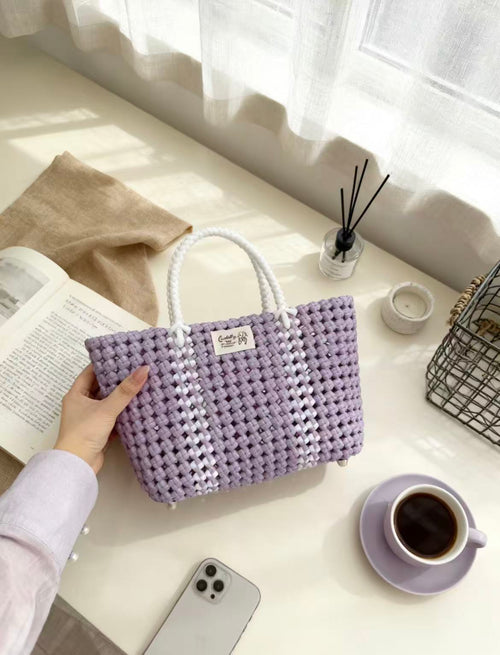 RattanBreeze Lavender Woven Tote Bag